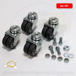Kit 4 free wheels for carts move motorcycle